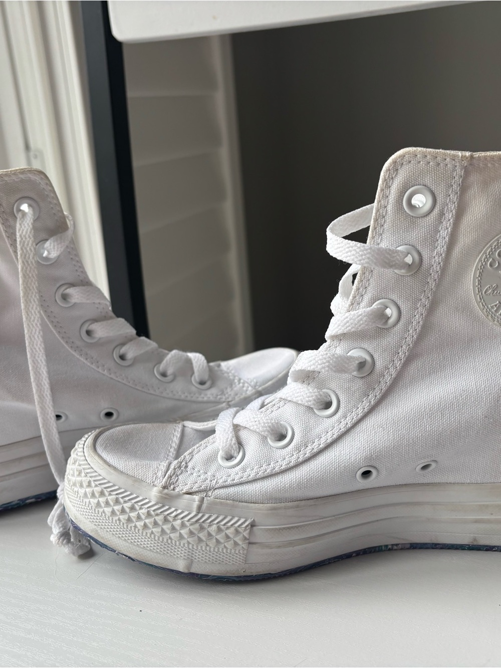 Converse White High-Top Canvas Sneakers - Picture 8 of 8